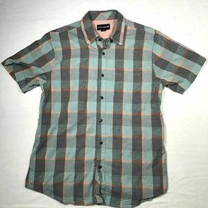 Ocean Currant Men's Multicolor Checked Short Sleeve Collared Casual Shirt Size M